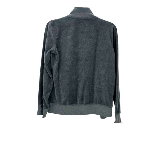 Michael Kors MK Bling Logo Zip Up Velour Jacket Gray Size Women’s Size Small - Picture 11 of 11